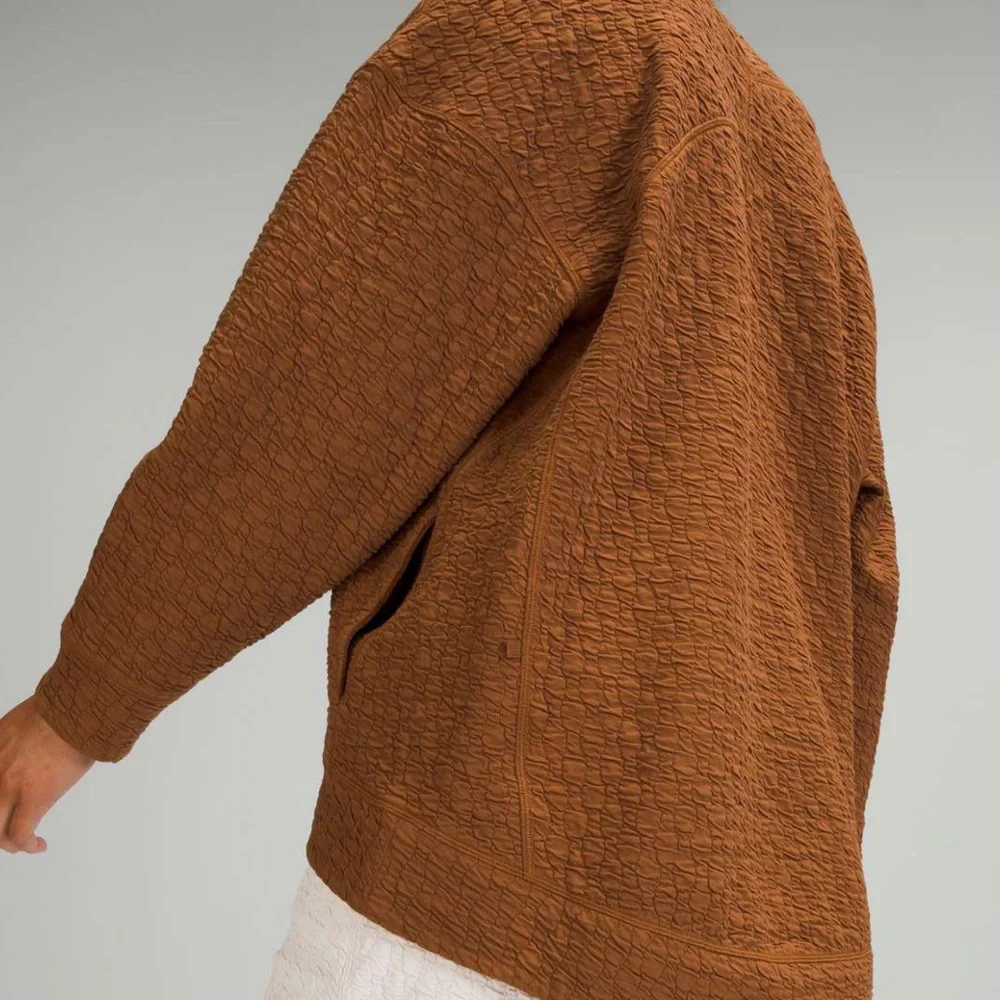 Lululemon Rippled V-Neck Pullover Cooper Brown Sz 12 - Picture 8 of 8